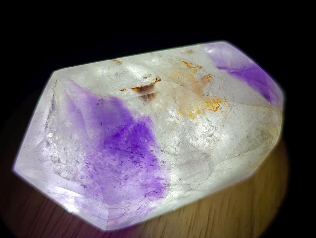 Polished Double Terminated Smokey Window Amethyst Crystals x 7 From Akansobe, Madagascar - Toprock Gemstones and Minerals 