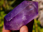 Polished Double Terminated Smokey Window Amethyst Crystals x 7 From Akansobe, Madagascar - Toprock Gemstones and Minerals 