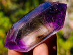Polished Double Terminated Smokey Window Amethyst Crystals x 7 From Akansobe, Madagascar - Toprock Gemstones and Minerals 