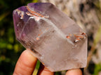 Polished Double Terminated Smokey Window Amethyst Crystals x 7 From Akansobe, Madagascar - Toprock Gemstones and Minerals 