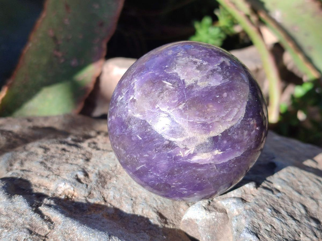 Polished Lepidolite with Pink Rubellite Spheres x 5 From Ambatondrazaka, Madagascar - Toprock Gemstones and Minerals 
