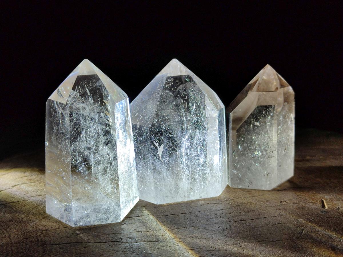 Polished Mix of Clear and Smokey Quartz Crystals x 12 From Madagascar - Toprock Gemstones and Minerals 
