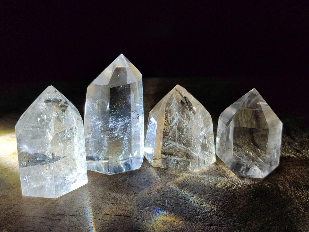 Polished Mix of Clear and Smokey Quartz Crystals x 12 From Madagascar - Toprock Gemstones and Minerals 