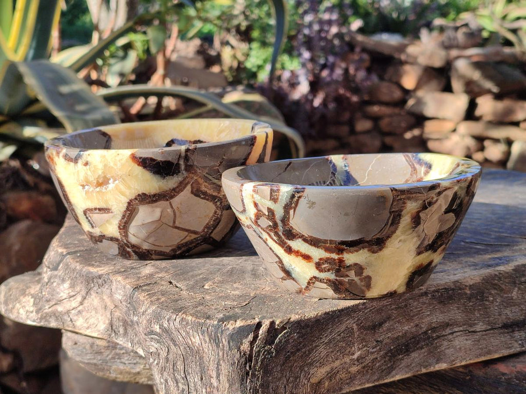Polished Septerye Bowls x 2 From Mahajanga, Madagascar - Toprock Gemstones and Minerals 