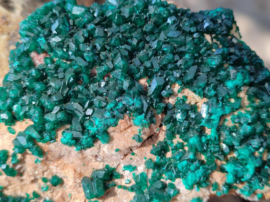 Natural Dioptase on Dolomite Specimens x 2 From Likasi, Congo - Toprock Gemstones and Minerals 