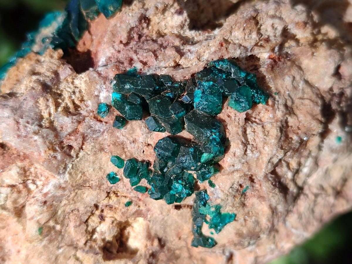 Natural Dioptase on Dolomite Specimens x 2 From Likasi, Congo - Toprock Gemstones and Minerals 