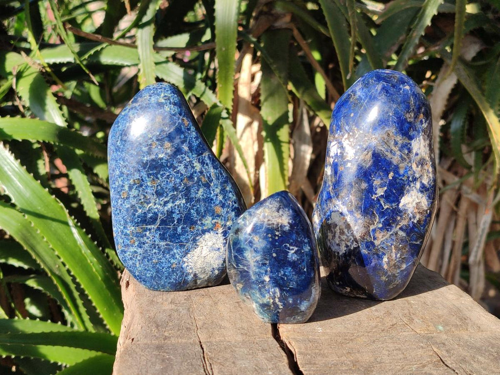 Polished Dumortierite Standing Display Pieces x 3 From Madagascar - Toprock Gemstones and Minerals 