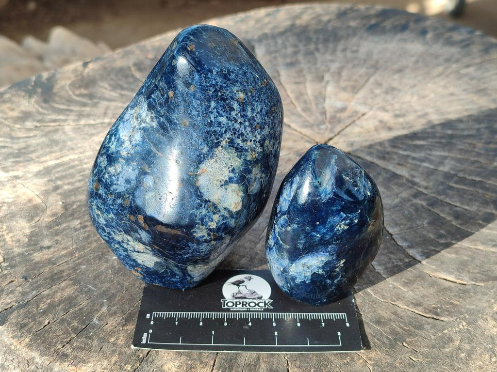 Polished Dumortierite Standing Display Pieces x 3 From Madagascar - Toprock Gemstones and Minerals 
