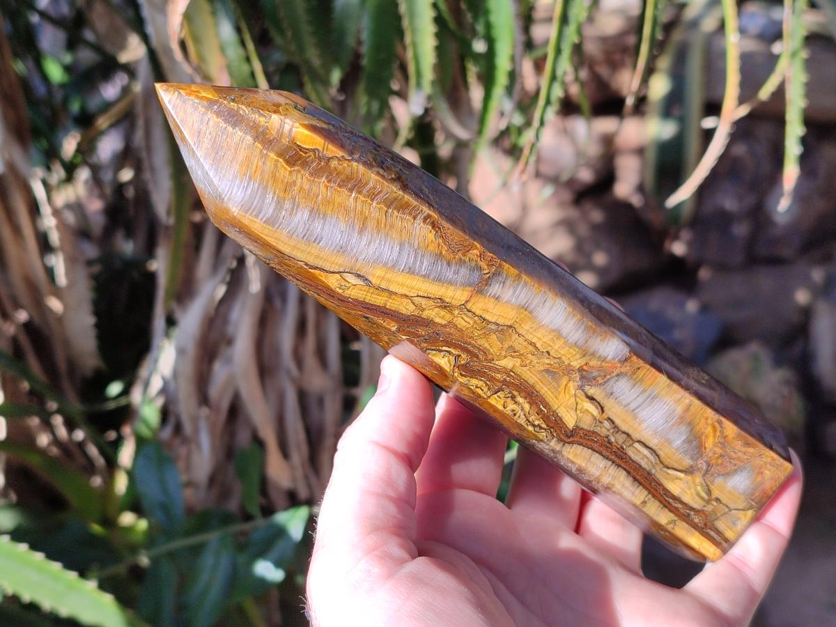 Polished Golden Tigers Eye Display Crystals x 4 From Prieska, South Africa - Toprock Gemstones and Minerals 