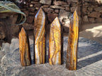 Polished Golden Tigers Eye Display Crystals x 4 From Prieska, South Africa - Toprock Gemstones and Minerals 