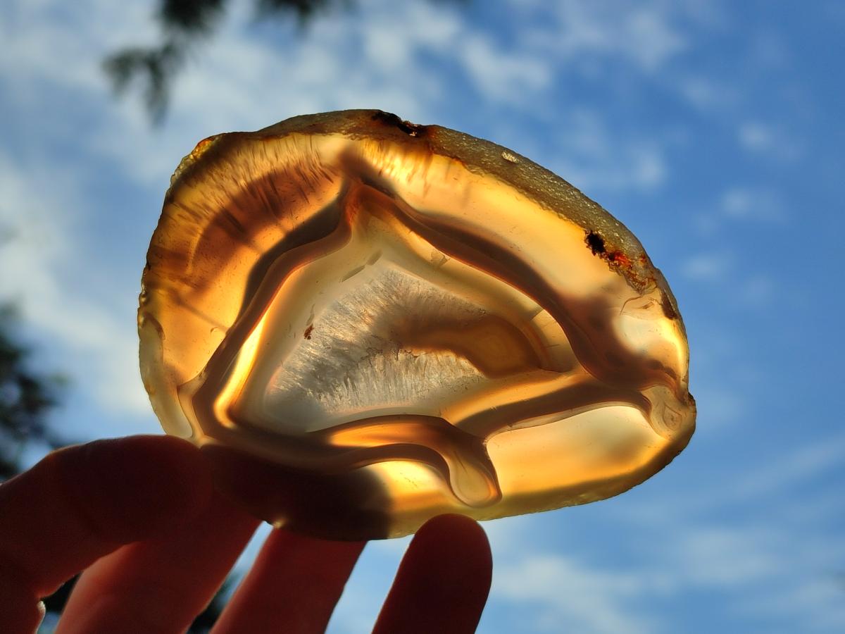 Polished Banded Agate Slices with Natural Edging x 12 From Madagascar - Toprock Gemstones and Minerals 