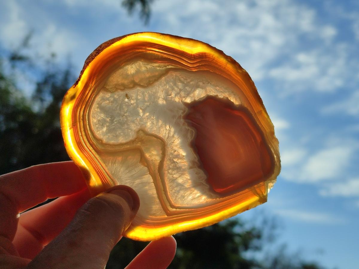 Polished Banded Agate Slices with Natural Edging x 12 From Madagascar - Toprock Gemstones and Minerals 