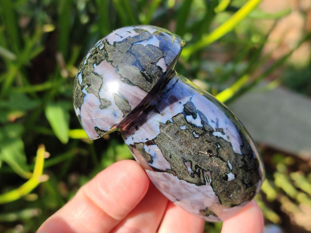 Polished Gabbro 'Merlinite' Mushrooms x 12 From Ambatofinandrahana, Madagascar - Toprock Gemstones and Minerals 