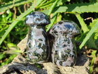 Polished Gabbro 'Merlinite' Mushrooms x 12 From Ambatofinandrahana, Madagascar - Toprock Gemstones and Minerals 