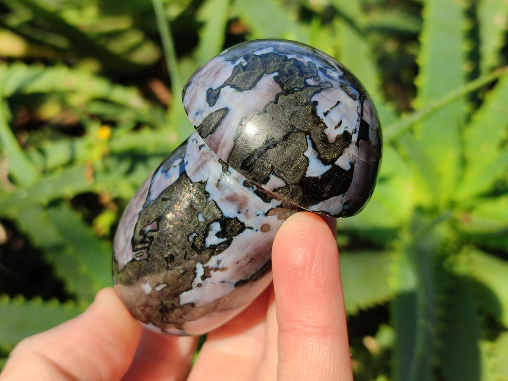 Polished Gabbro 'Merlinite' Mushrooms x 12 From Ambatofinandrahana, Madagascar - Toprock Gemstones and Minerals 