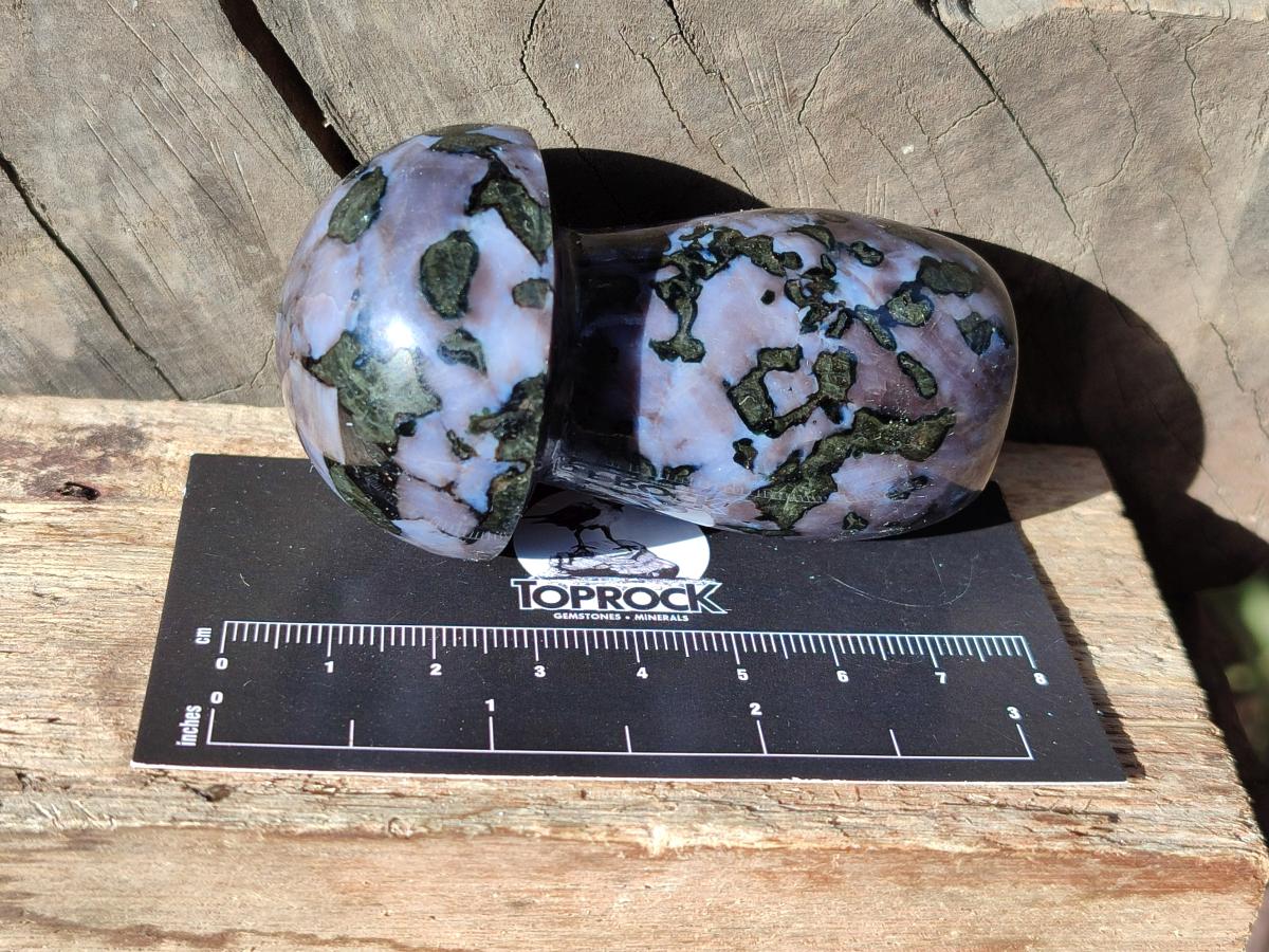 Polished Gabbro 'Merlinite' Mushrooms x 12 From Ambatofinandrahana, Madagascar - Toprock Gemstones and Minerals 
