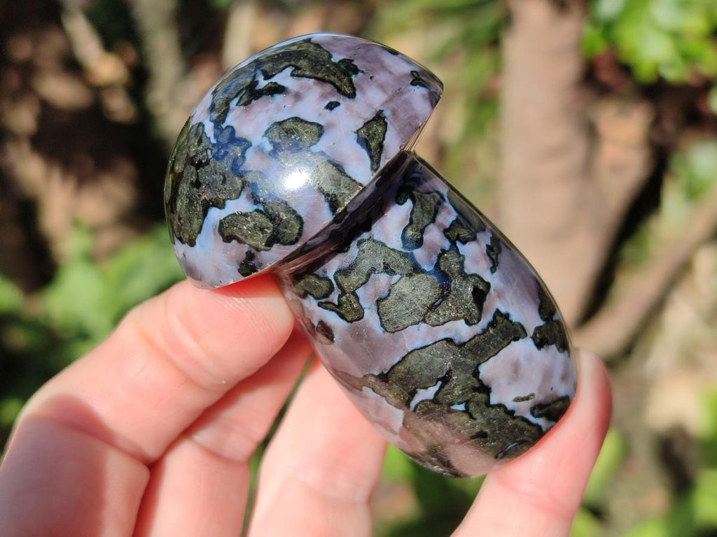 Polished Gabbro 'Merlinite' Mushrooms x 12 From Ambatofinandrahana, Madagascar - Toprock Gemstones and Minerals 