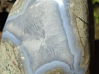 Polished XL Blue Lace Agate Geode Standing Display Piece x 1 From Nsanje, Malawi - Toprock Gemstones and Minerals 