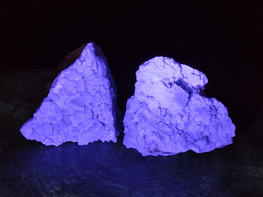 Natural Cabinet Size Green Cubic Fluorite Specimens x 2 From Mandrosonoro, Madagascar - Toprock Gemstones and Minerals 