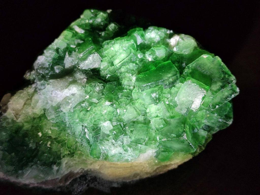 Natural Cabinet Size Green Cubic Fluorite Specimens x 2 From Mandrosonoro, Madagascar - Toprock Gemstones and Minerals 