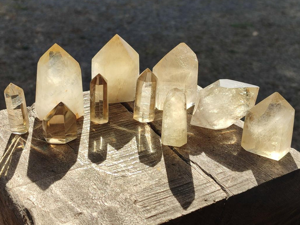 Polished Clear Golden Citrine Crystals x 10 From Madagascar - Toprock Gemstones and Minerals 
