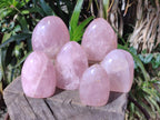Polished Gemmy Rose Quartz Standing Display Pieces x 6 From Madagascar - Toprock Gemstones and Minerals 