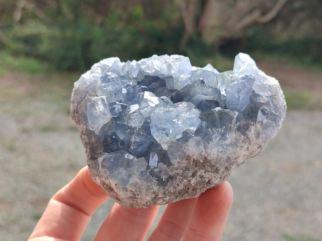 Natural Blue Celestite Specimens x 2 From Sakoany, Madagascar - Toprock Gemstones and Minerals 