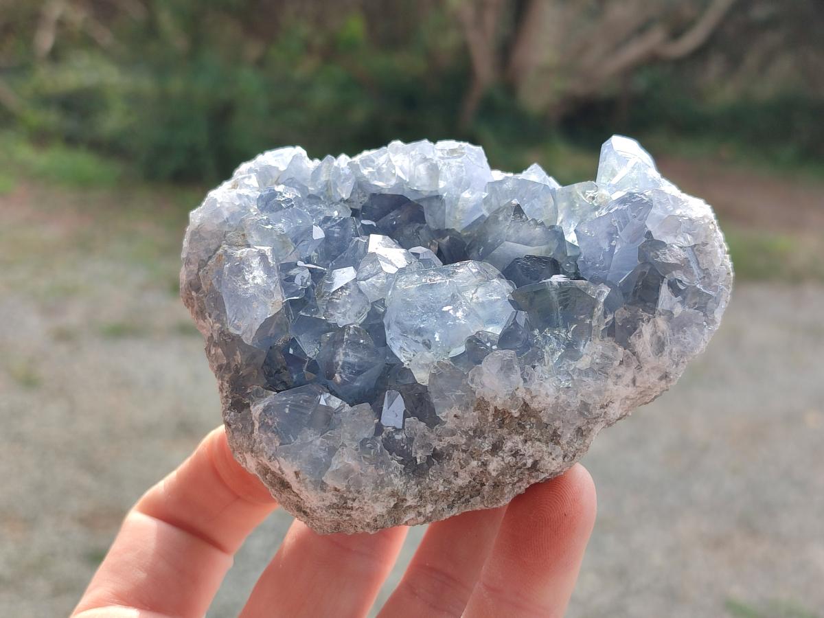 Natural Blue Celestite Specimens x 2 From Sakoany, Madagascar - Toprock Gemstones and Minerals 