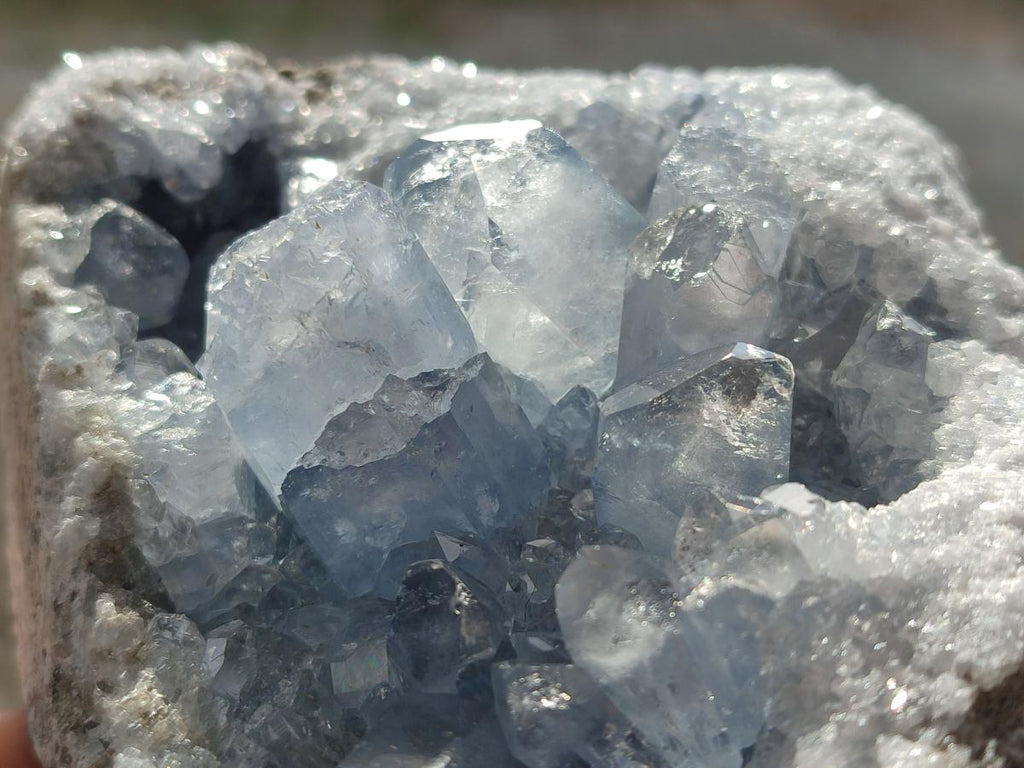 Natural Blue Celestite Specimens x 2 From Sakoany, Madagascar - Toprock Gemstones and Minerals 