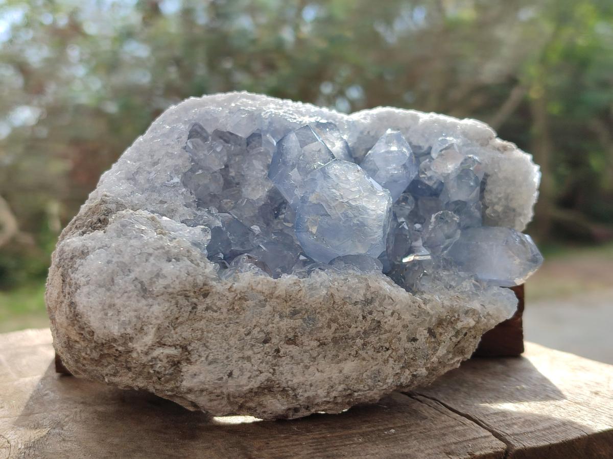Natural Blue Celestite Specimens x 2 From Sakoany, Madagascar - Toprock Gemstones and Minerals 