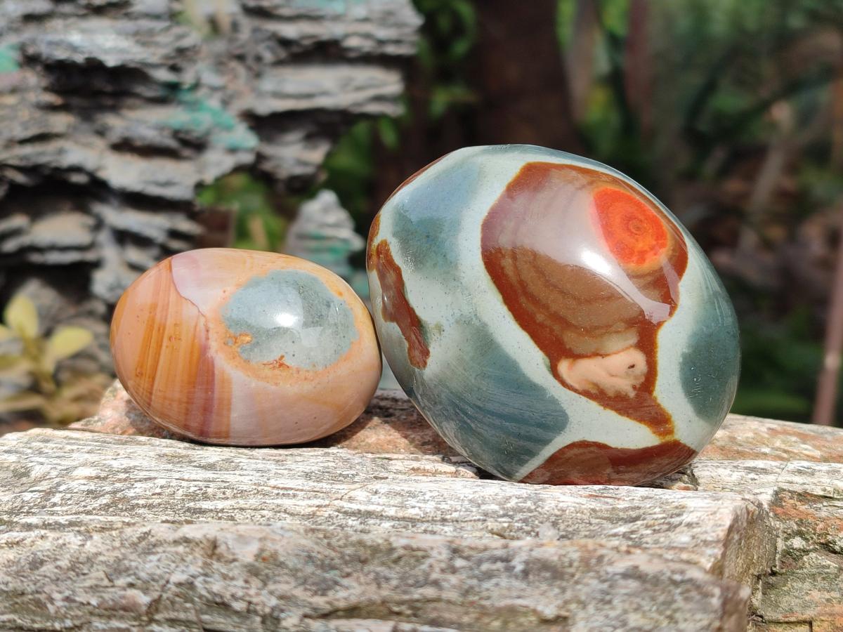 Polished Polychrome Jasper Galets x 24 From NW Coast, Madagascar - Toprock Gemstones and Minerals 