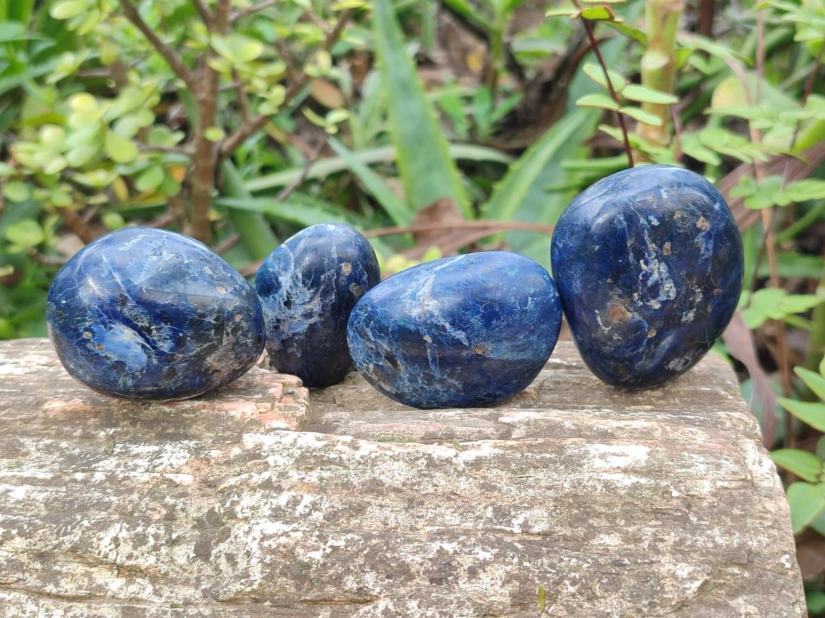 Polished Dumortierite Galets x 24 From Madagascar - Toprock Gemstones and Minerals 
