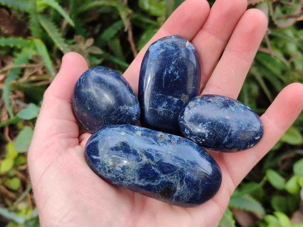 Polished Dumortierite Galets x 24 From Madagascar - Toprock Gemstones and Minerals 