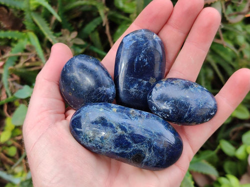 Polished Dumortierite Galets x 24 From Madagascar - Toprock Gemstones and Minerals 