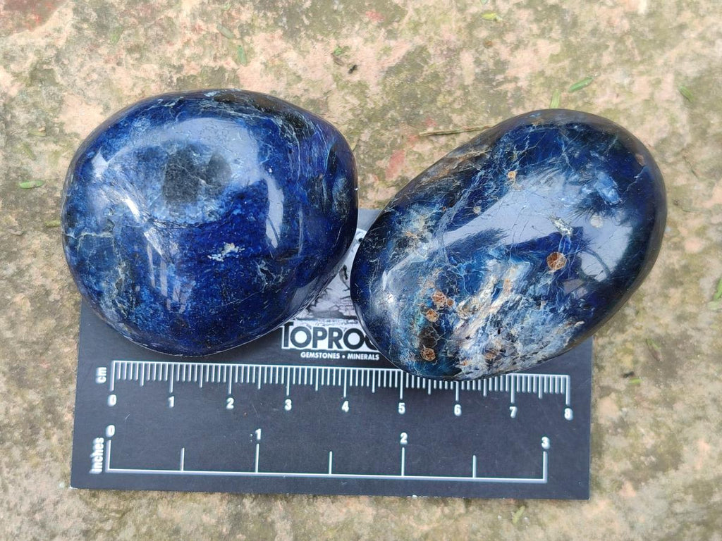Polished Dumortierite Galets x 24 From Madagascar - Toprock Gemstones and Minerals 