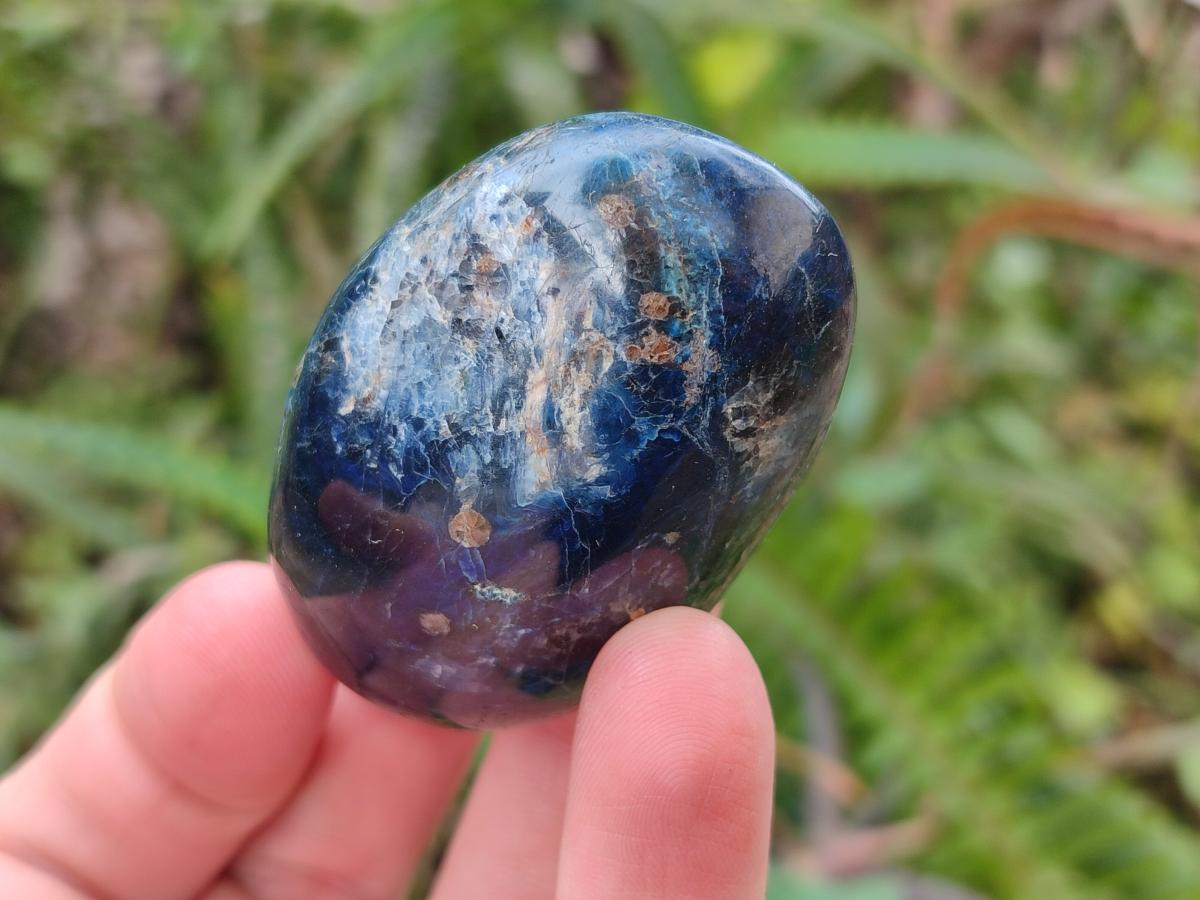 Polished Dumortierite Galets x 24 From Madagascar - Toprock Gemstones and Minerals 