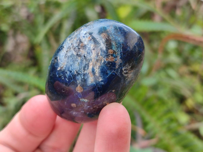 Polished Dumortierite Galets x 24 From Madagascar - Toprock Gemstones and Minerals 