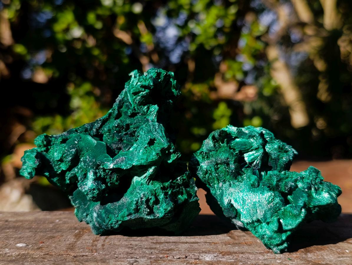 Natural Silky Malachite Specimens x 6 From Kasompe, Congo - Toprock Gemstones and Minerals 