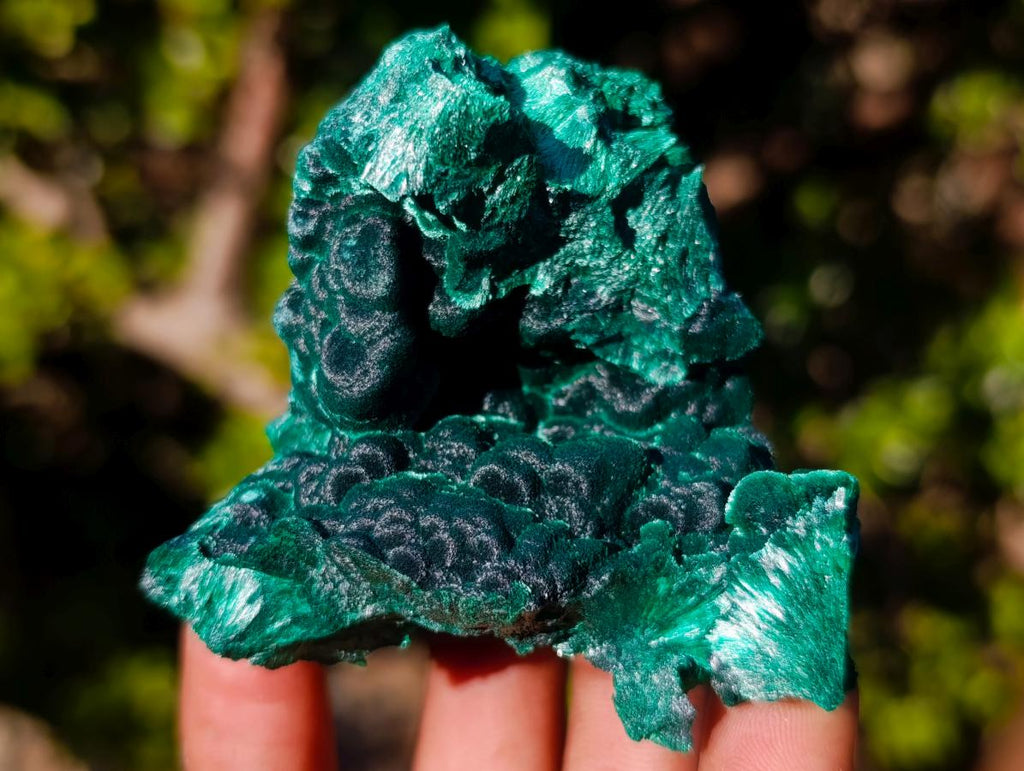 Natural Silky Malachite Specimens x 6 From Kasompe, Congo - Toprock Gemstones and Minerals 