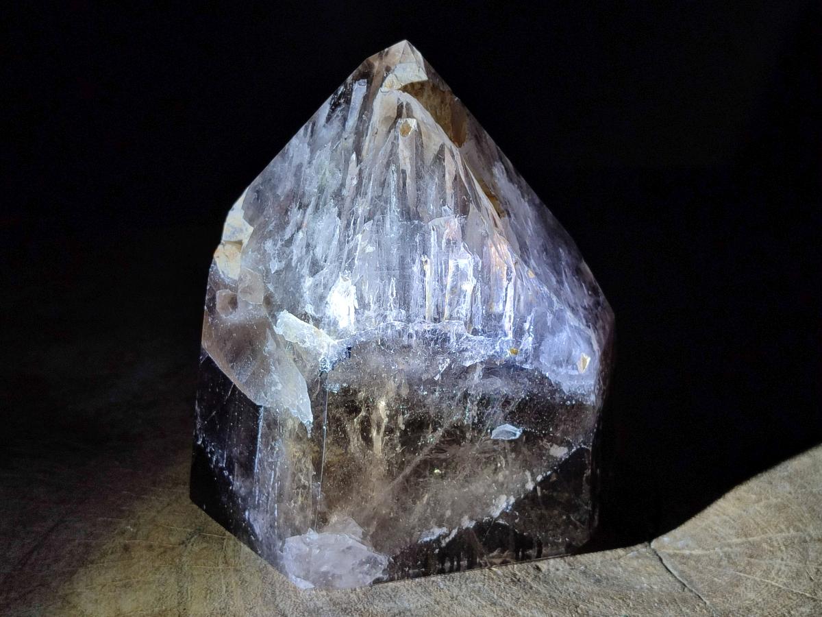 Polished Large Smokey Window Quartz Display Crystal with Three Enhydros x 1 From Madagascar - Toprock Gemstones and Minerals 