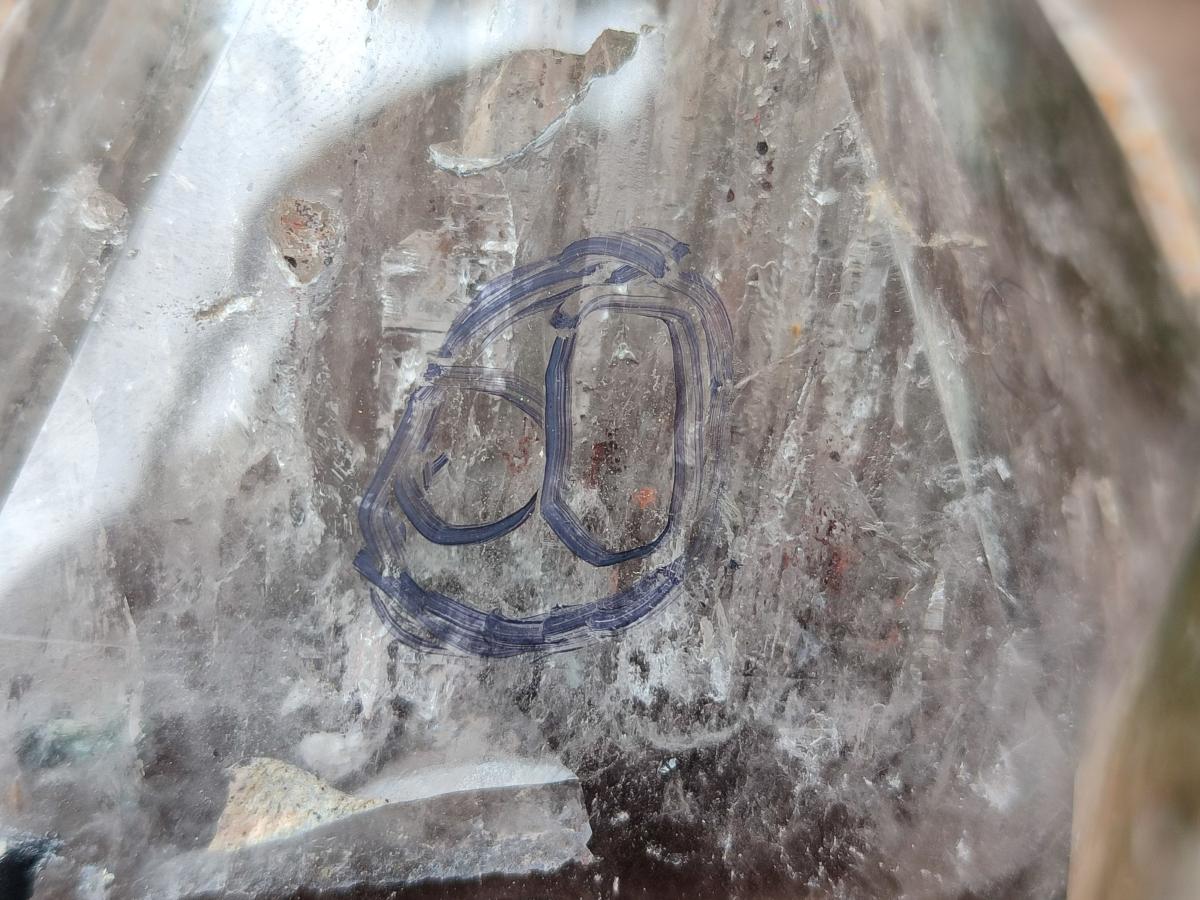 Polished Large Smokey Window Quartz Display Crystal with Three Enhydros x 1 From Madagascar - Toprock Gemstones and Minerals 