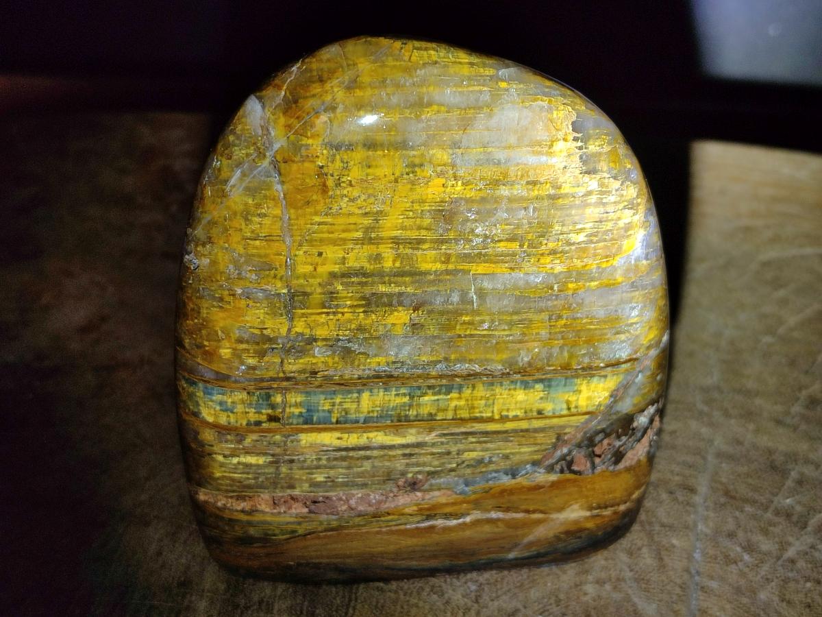 Polished Nellite Tigers Eye Standing Display Pieces x 3 From Prieska, South Africa - Toprock Gemstones and Minerals 