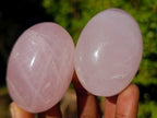 Polished Gemmy Rose Quartz Palm Stones x 24 From Madagascar - Toprock Gemstones and Minerals 