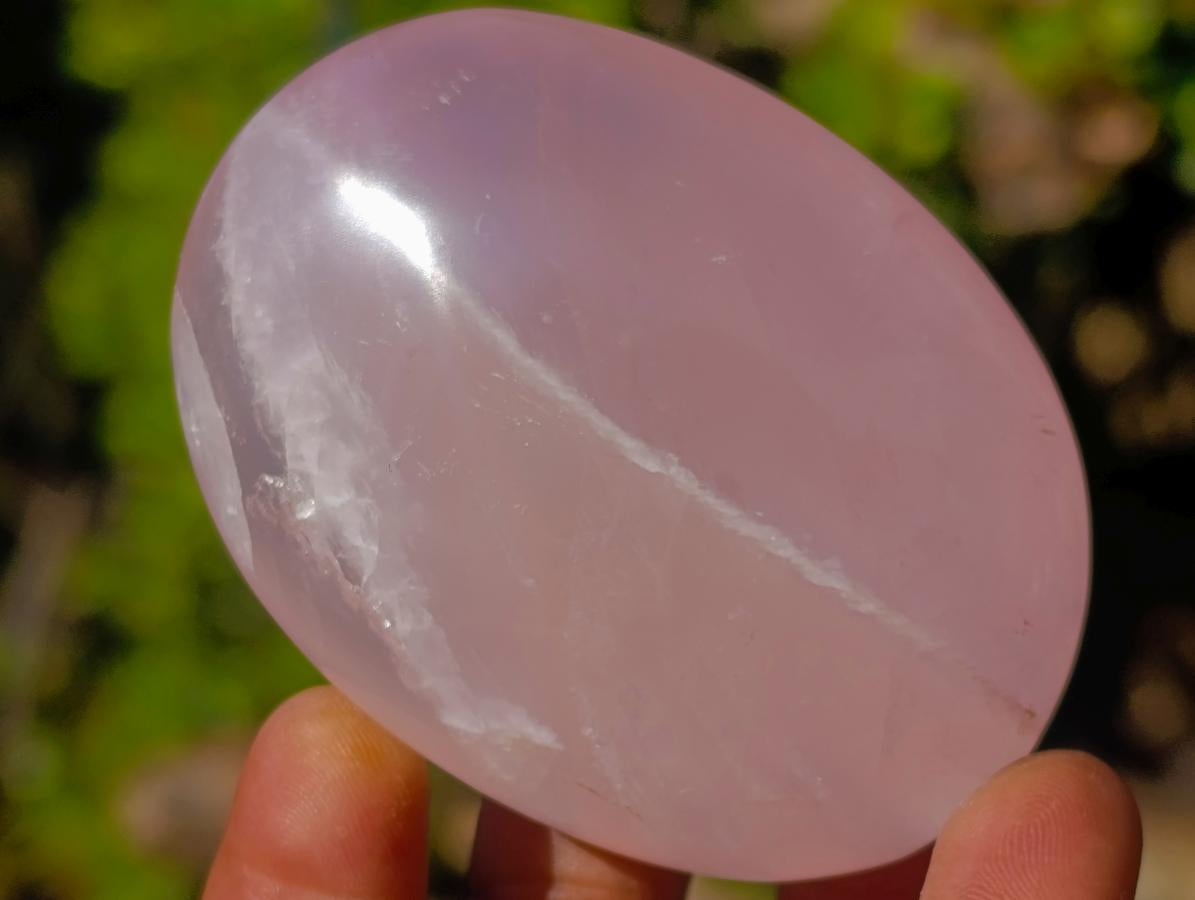Polished Gemmy Rose Quartz Palm Stones x 24 From Madagascar - Toprock Gemstones and Minerals 