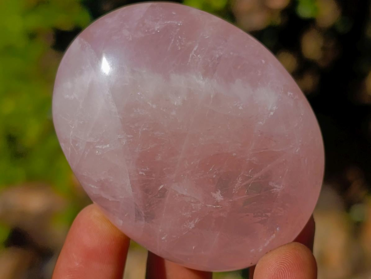 Polished Gemmy Rose Quartz Palm Stones x 24 From Madagascar - Toprock Gemstones and Minerals 