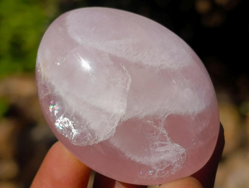Polished Gemmy Rose Quartz Palm Stones x 24 From Madagascar - Toprock Gemstones and Minerals 