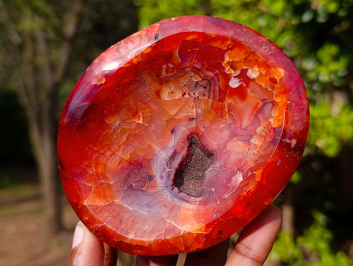 Polished Carnelian Agate Gemstone Bowls x 3 From Madagascar - Toprock Gemstones and Minerals 