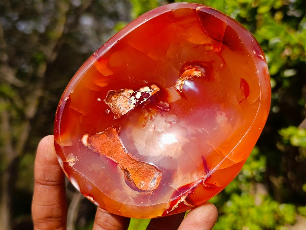 Polished Carnelian Agate Gemstone Bowls x 3 From Madagascar - Toprock Gemstones and Minerals 