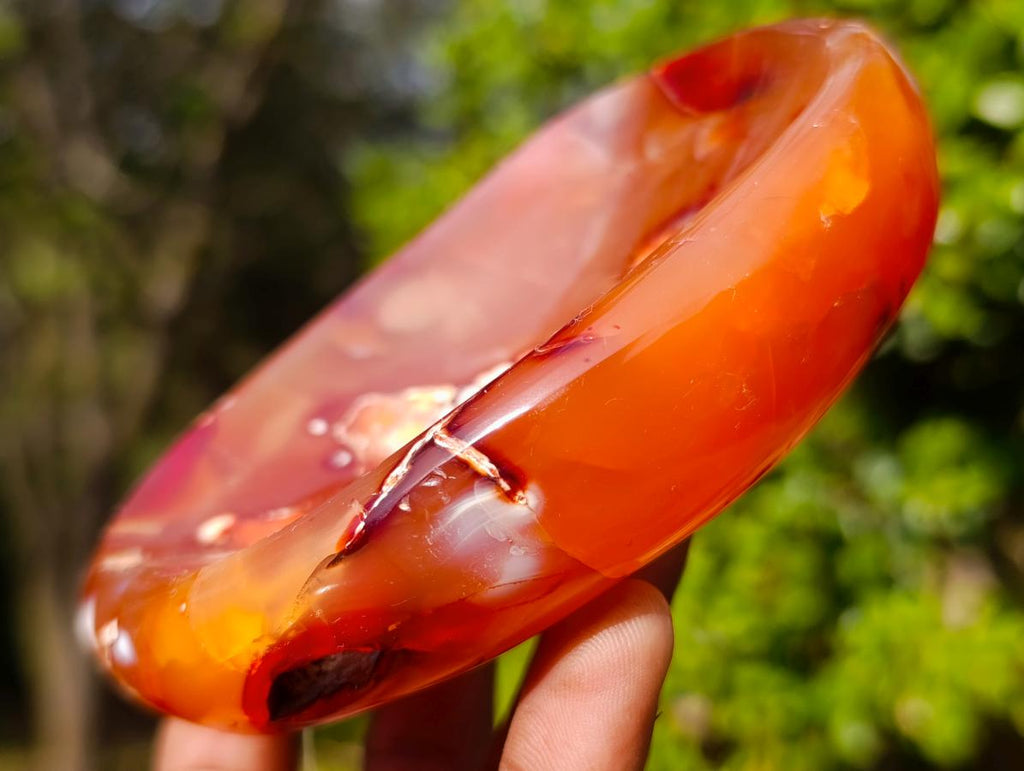 Polished Carnelian Agate Gemstone Bowls x 3 From Madagascar - Toprock Gemstones and Minerals 
