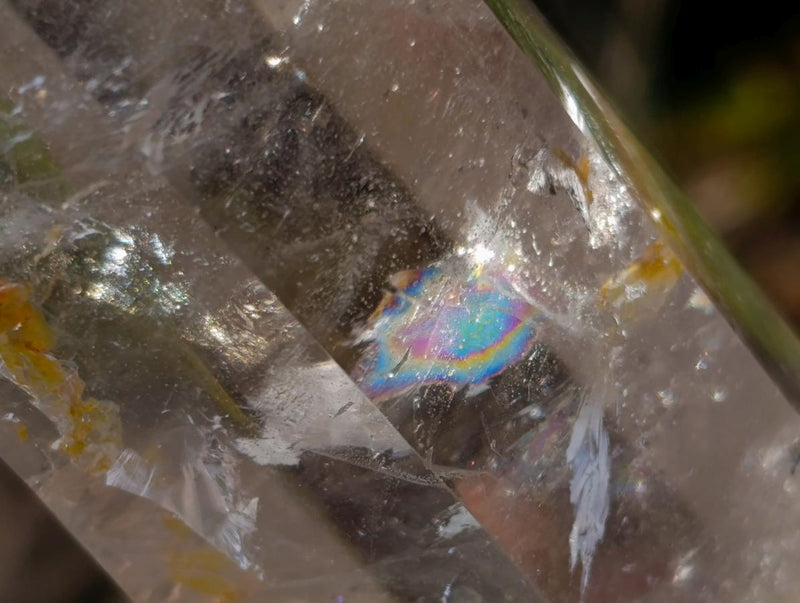 Polished Clear Quartz Display Crystals with Limonite Veils x 2 From Madagascar - Toprock Gemstones and Minerals 